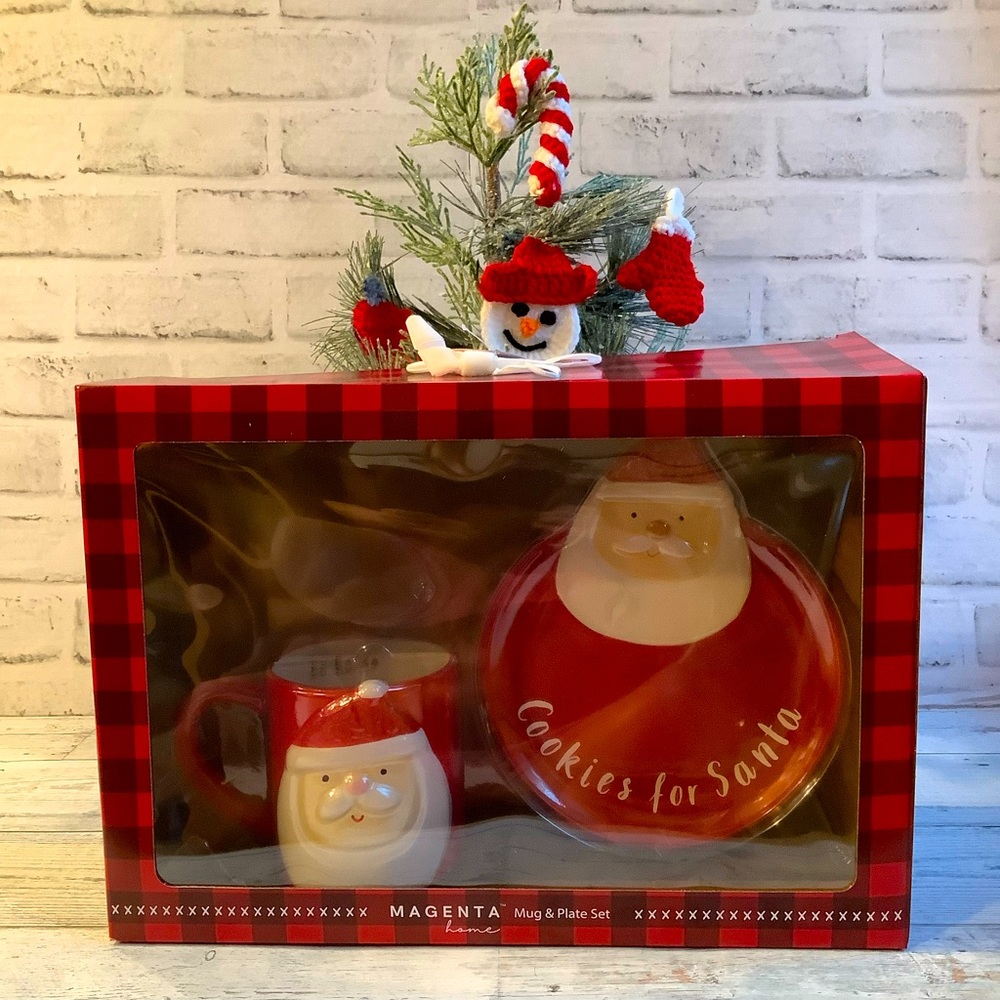 Magenta Cookies for Santa Christmas Mug & Plate Set